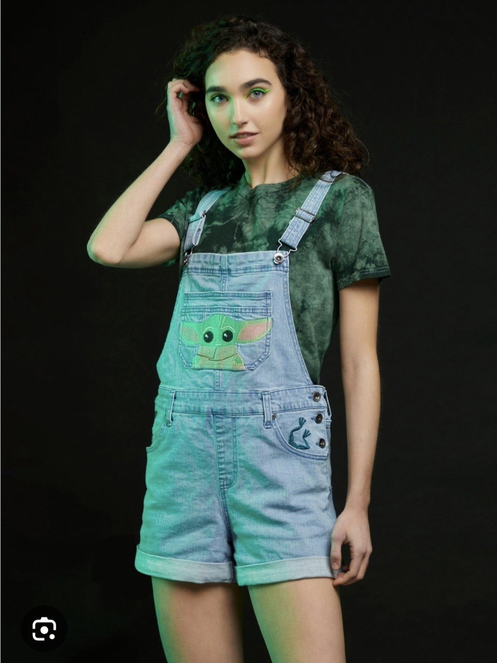Her Universe Star Wars Light Blue Denim Short Overalls In Size Large